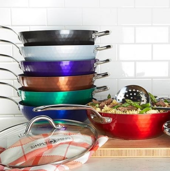 Simply Ming Other - Simply Ming 12" Wok Set w/ Steamer & Skimmer Red